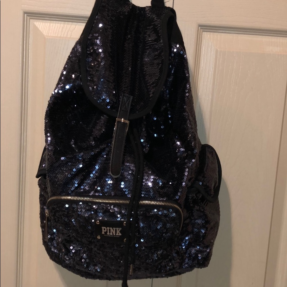 Victoria’s Secret PINK navy blue Sequin Backpack